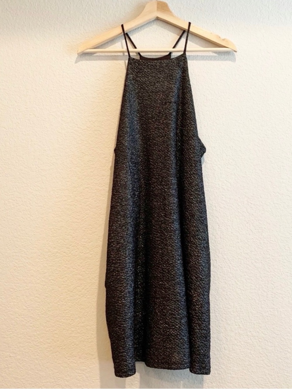 NBD Black Glitter Sleeveless Dress